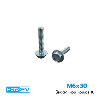น็อตติดแหวน m6x30 หัวเบอร์ 10 (51)